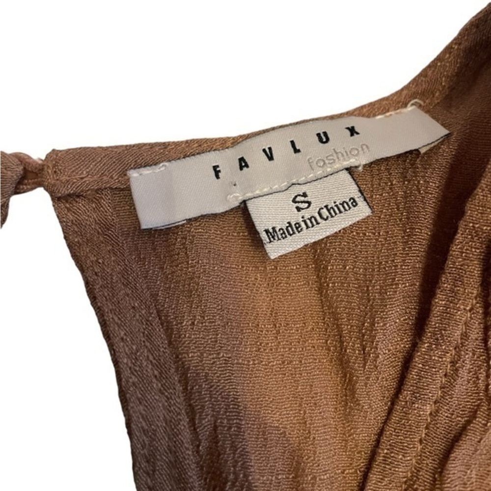 Favlux‎ womans tan blouse size small - Picture 3 of 3